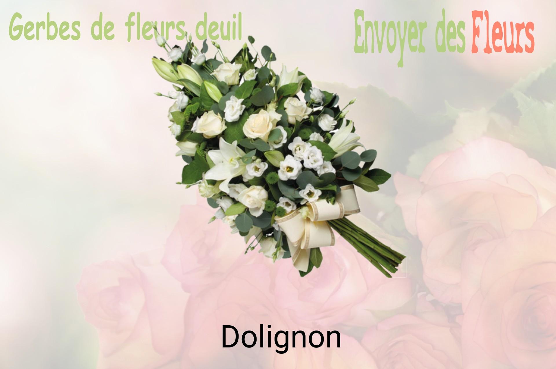 Gerbe de fleurs de deuil livrée à Dolignon